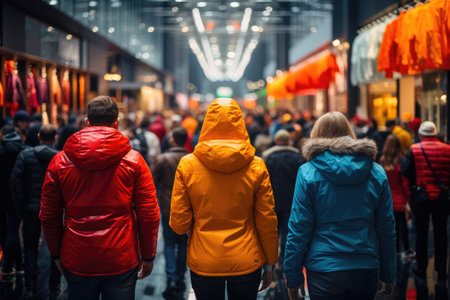 Shoppers Swarm the Mall on Black Fridayの素材