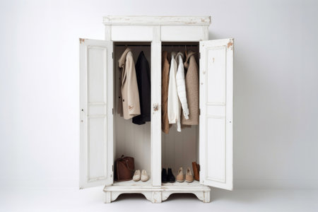 Modern Wardrobe Isolated on Whiteの素材