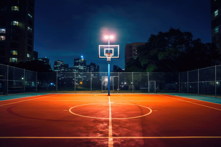 Abandoned Urban Playground at Nightの素材