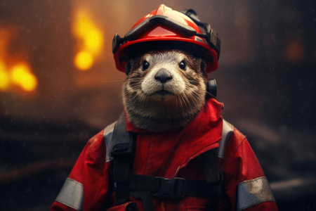 Otter Rescuer: Braving Flames in the Urban Jungleの素材