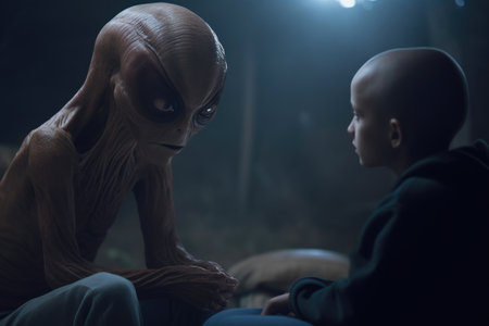 Otherworldly Visitor in a Misty Atmosphereの素材