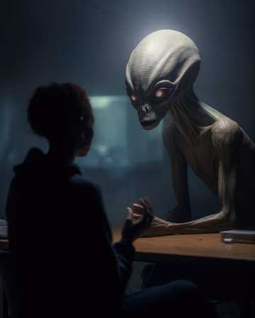 Alien and Human Amidst the Mistの素材