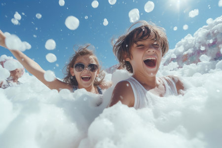 Foam Fiesta: Casual Kid's Party with Bubbly Excitementの素材