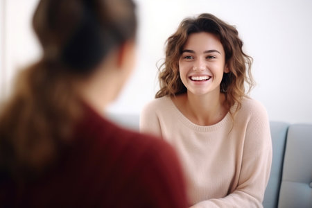 Candid Moment Between Two Young Womenの素材
