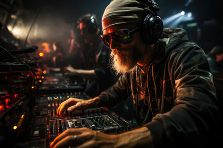 Electrifying Rhythms: DJ Rocking the Raveの素材