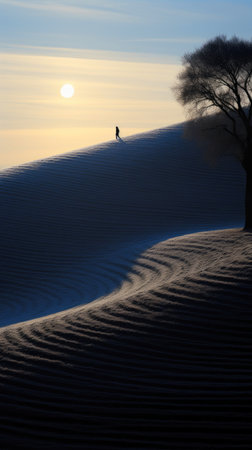 Moonlit Solitude on the Hillの素材