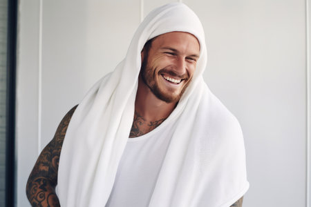 Smiling Man with Tattoosの素材