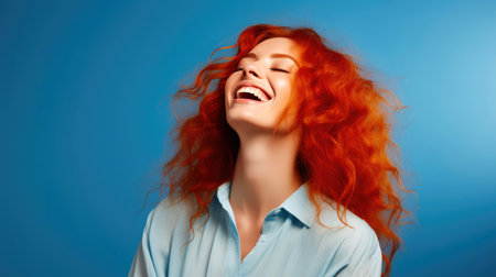 Candid Laugh in Blue Huesの素材