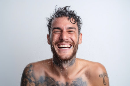 Tattooed Man's Optimistic Portraitの素材