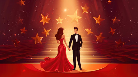 Enchanting Star Pairs at the Festive Awardsの素材