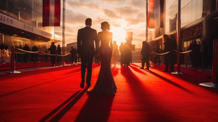 Gowns and Glory: Unseen Celebrities Illuminate Awards Nightの素材