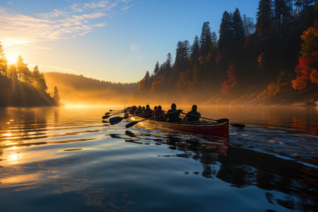 Synchronized Rowers on Tranquil Watersの素材
