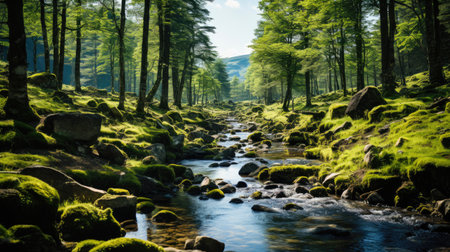 Layers of Vibrant Moss in the Bogの素材