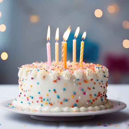 Candlelit Cake for a Memorable Celebrationの素材
