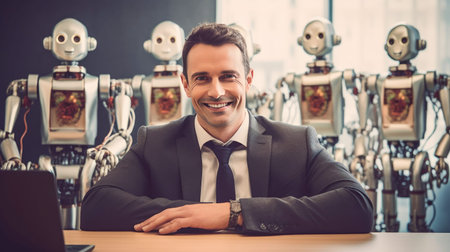 Smiling Business Professional Harnesses Robotic Supportの素材