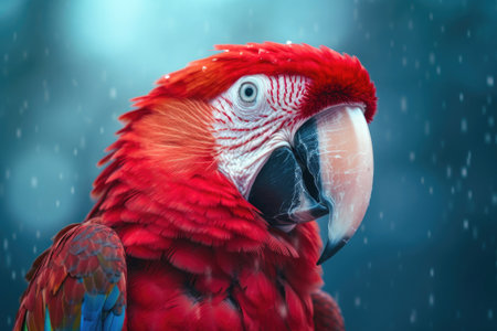 Scarlet Splendor: Majestic Macaw in Serene Surroundingsの素材