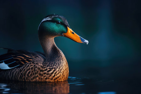 Elegant Mallard Duck Posing in Natural Solitudeの素材
