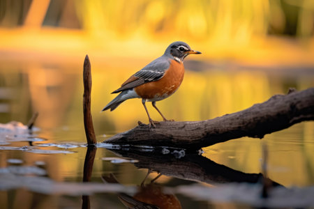 Untamed Beauty: American Robin in Natural Isolationの素材