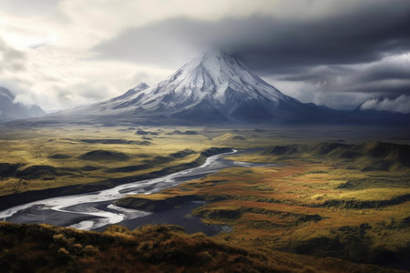 The Graceful Volcano in Nature's Embraceの素材
