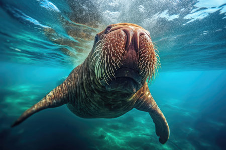 Graceful Walrus Amidst the Ocean's Depthsの素材