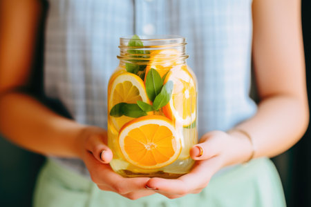 Hydrating Detox Beverage with Oranges and Lemonsの素材