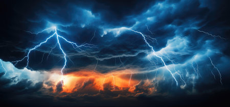 Nature's Light Show: Stormy Night Skiesの素材