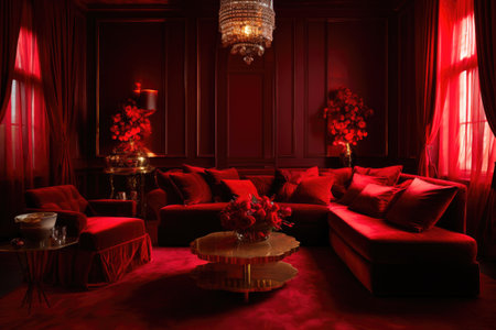 Exquisite Scarlet Elegance: High-End Decor Settingの素材