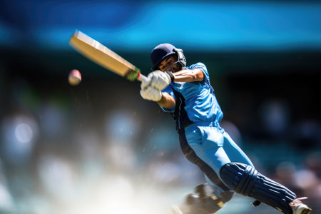 Ball Struck Skyward by Batsmanの素材