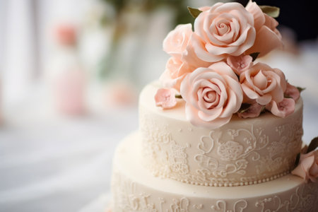 Wedding Cake with Frosted Rosesの素材