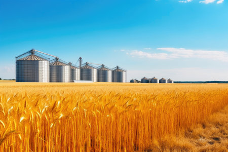Silo Sentinels Amidst the Golden Grainsの素材