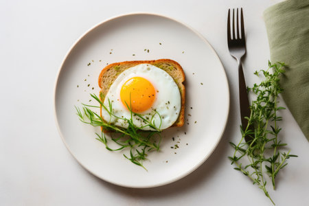 Delicious Fried Egg Breakfast Sceneの素材
