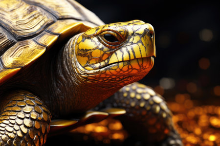 Majestic Close-up of a Golden Turtleの素材