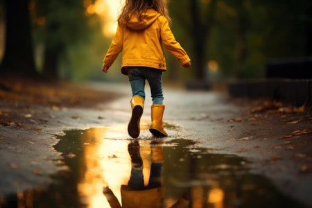 Puddles of Fun with a Sweet Little Girlの素材