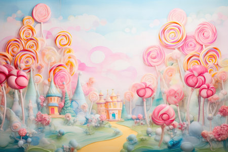 Candyland Dreamscape: Watercolor Delightsの素材