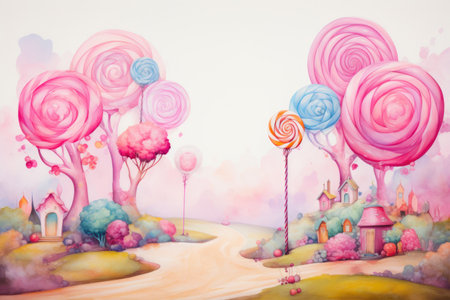 Sugarcoated Dreamscape: Gumdrops and Lollipop Treesの素材