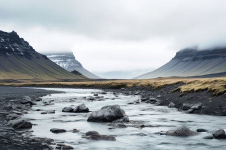 Glacial River Serenity: Icelandic Highlandsの素材