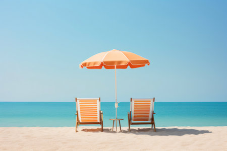 Beachside Bliss: Peaceful Chairs and Umbrellaの素材