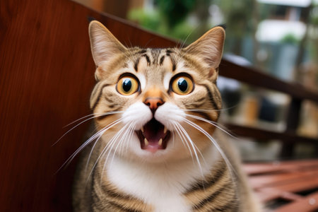 Confused Feline with Surprised Expressionの素材