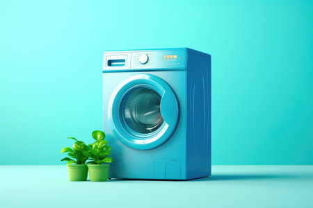 Energy-Saving Washing Machine in Blueの素材