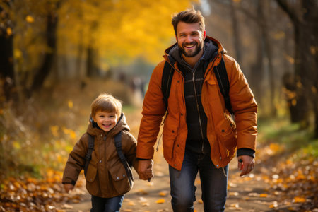 Happiness in the Park: Father and Child Adventureの素材