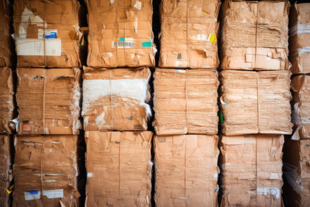 Piles of Cardboard Bundles for Sustainable Practicesの素材