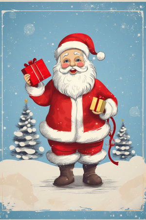 Old-Fashioned Santa Claus Holiday Artの素材