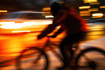 Snowy Cyclist: Dynamic Winter Rideの素材