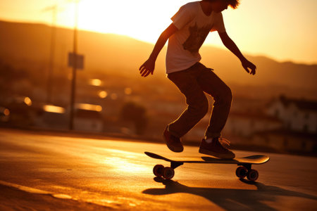 Youthful Skater in Glorious Sunlightの素材