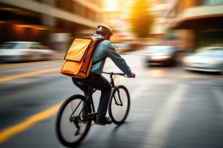 Cyclist Delivery Packages Quicklyの素材