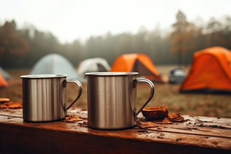 Rustic Coffee Break: Bonfire in the Rainの素材