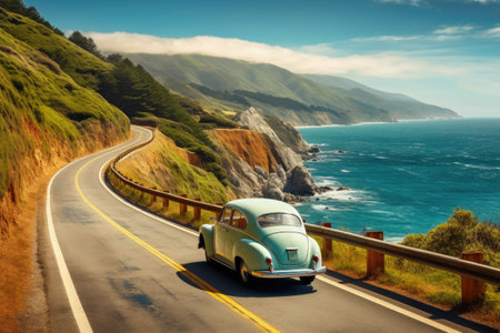 Classic Car Cruise Through Breathtaking Countrysideの素材