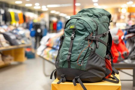 Exploration Ready: Close-Up of Trekking Backpackの素材