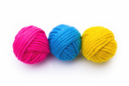 Colorful Twisted Cord Coiled on Whiteの素材