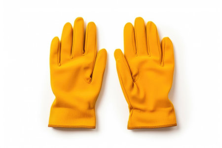 Industrial Work Gloves on White Backgroundの素材